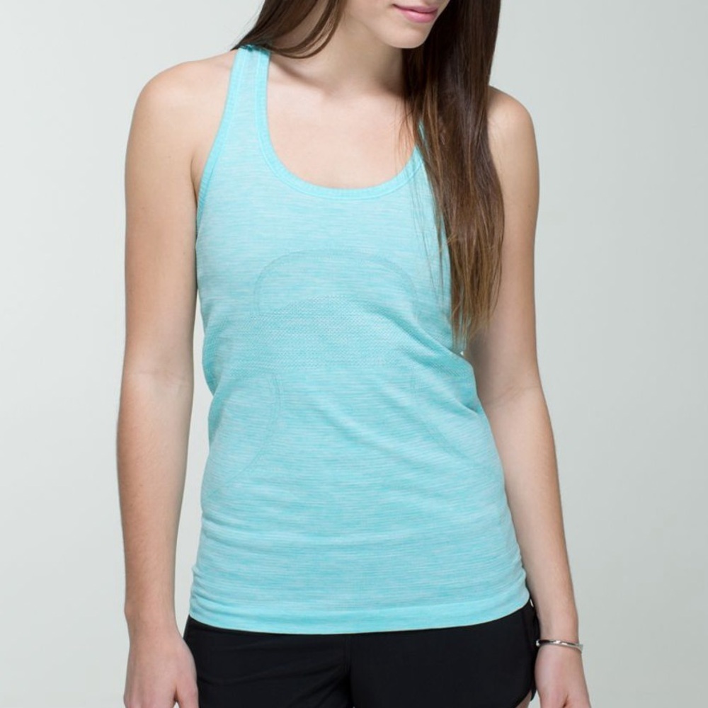 Lululemon Run: Swiftly Tech Racerback Tank Top Aqua Heathered Angel Blue - Picture 9 of 12